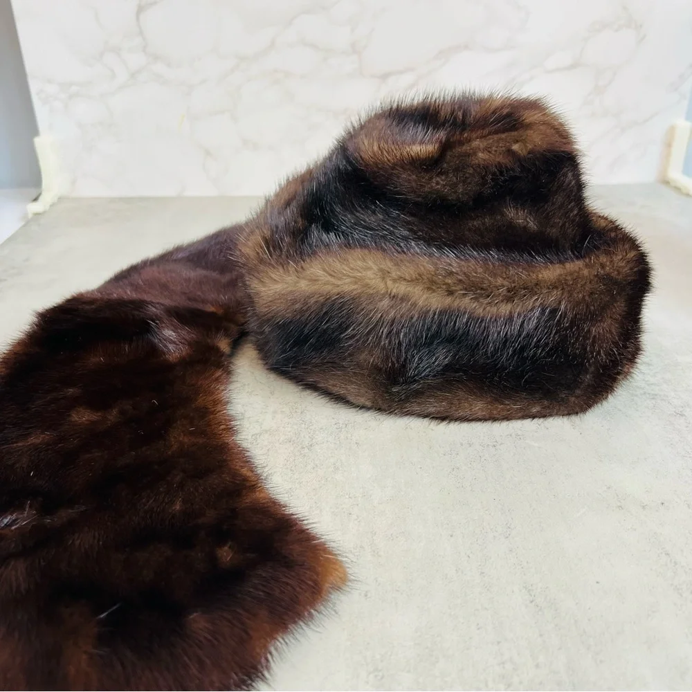 Vintage Genuine Mink Fur Hat and Collar - Picture 4 of 12
